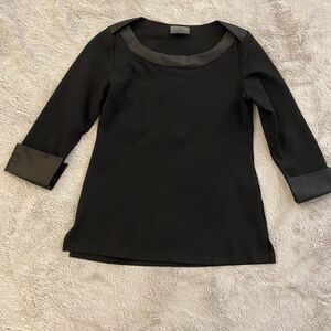 Chanel 3/4 sleeve black top, S